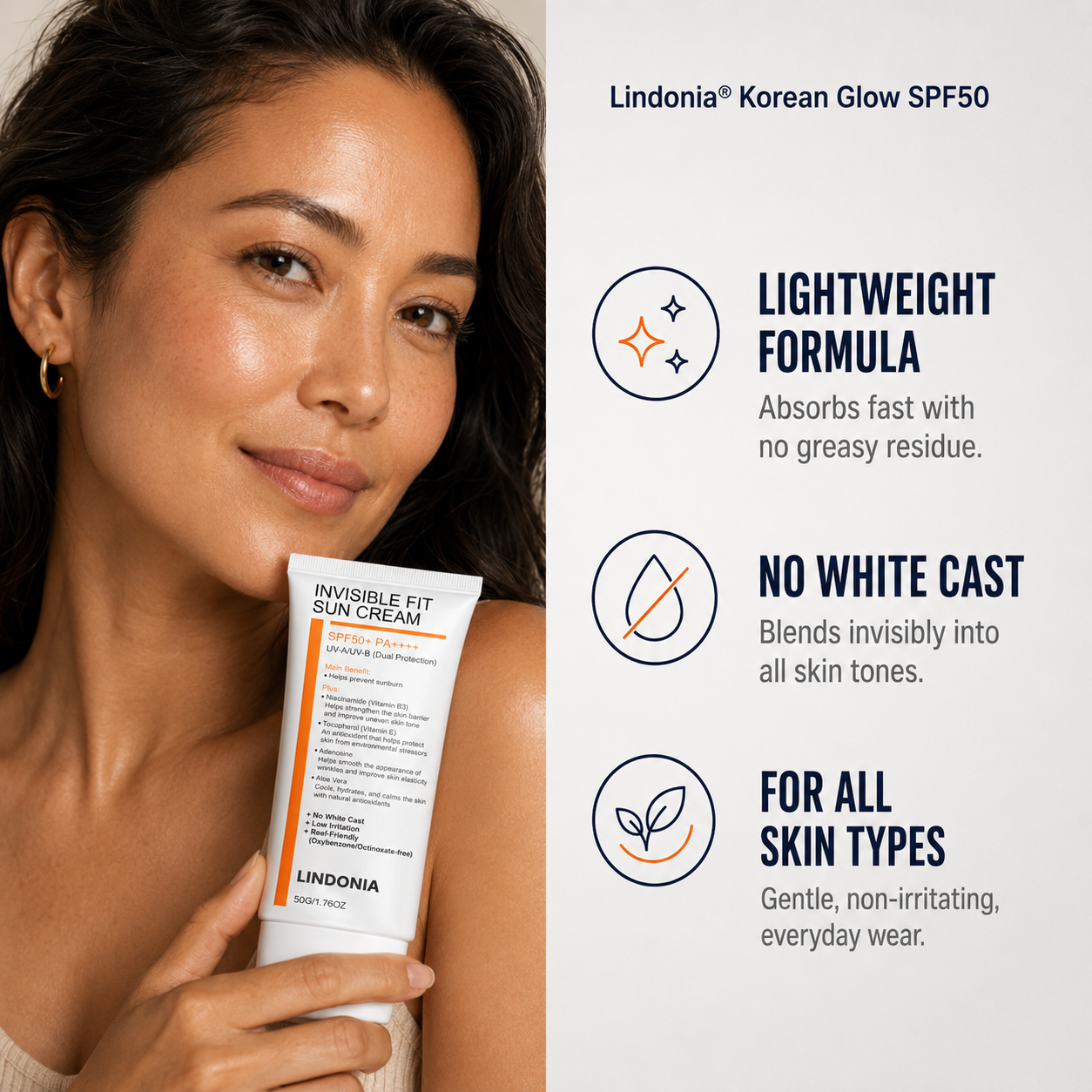 Lindonia® Korean Glow SPF50+